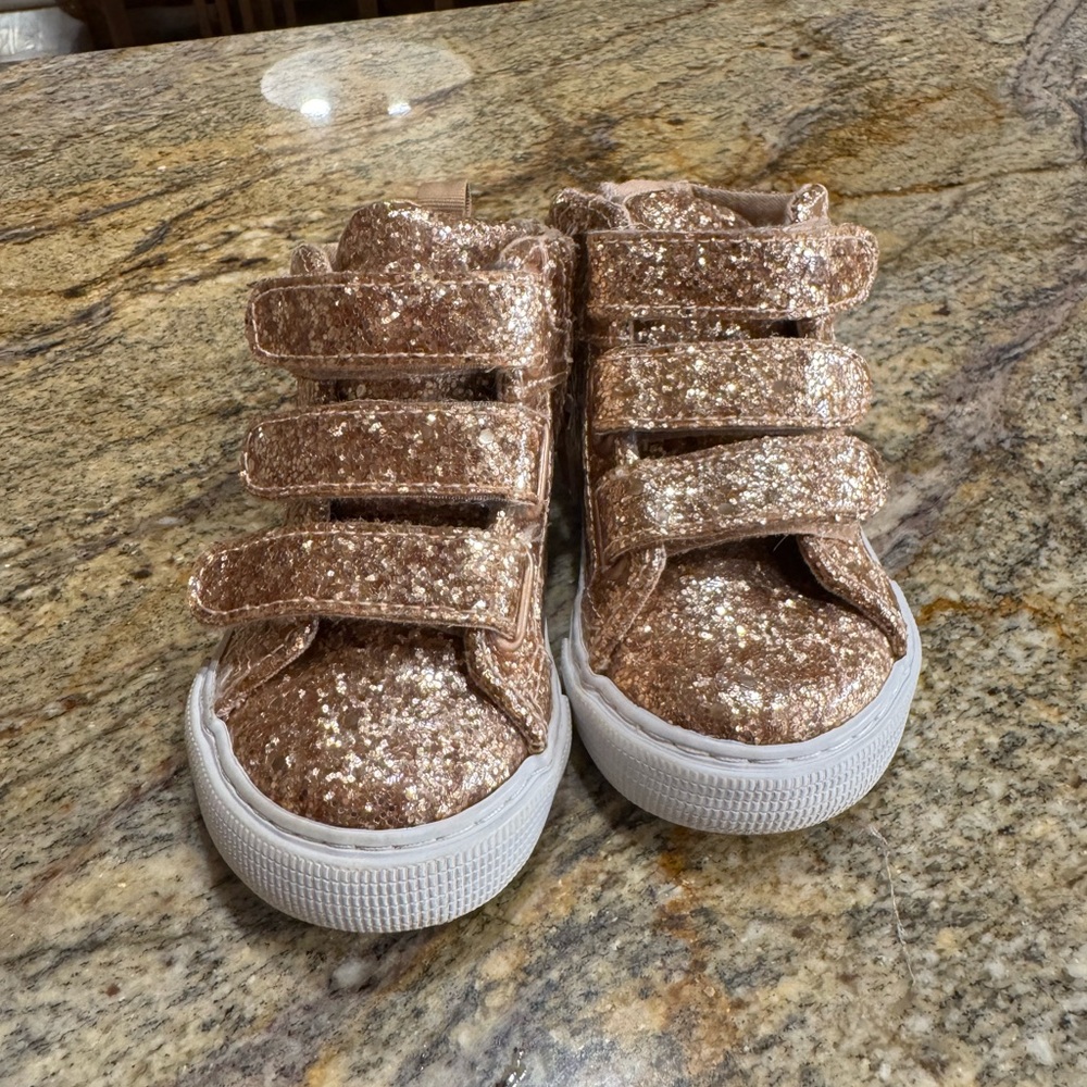GAP Gold Glitter High-Top Sneakers